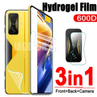 3IN1 Water Gel Film For Xiaomi Poco F4 GT F3 F2 Pro Screen Protector+Back Hydrogel Film+Lens Glass For Poco F4GT F3GT F 4 Xiomi