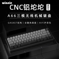 Xinmeng A66 Mechanical Keyboard 66keys Three Mode 2.4g Bluetooth Rgb Backlight Wireless Hot-swap Customization Gaming Keyboard