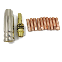 12 Pcs Conductive Nozzle 0.6 0.9 0.8 1.0 1.2mm MB-15AK MIG/MAG M6 Welding Weld Torch Contact Tips Holder Gas Nozzle Part Tool