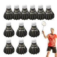 Badminton Feather 12PCS Badminton Shuttlecocks Trainer Ball Durable Stable Speed Training Badminton Trainer Ball For Indoor And
