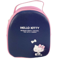 小禮堂 Hello Kitty 皮質蛋型兩用斜背包 (粉藍側坐款)