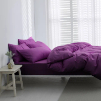 【AnD HOUSE 安庭家居】經典素色-單人床包枕套組-魅力紫(柔軟舒適/舒柔棉)