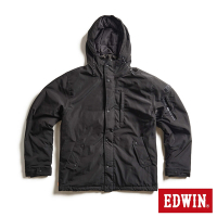 EDWIN 軍裝式舖棉連帽外套-男-黑色