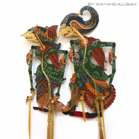 Wayang kulit Kamajaya & Kamaratih mini Alusan
