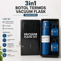 TERMURAH Termos Sultan Vacuum Flask Set 500ML Stainlee Steel Set 3 Gelas Cangkir Tahan Panas Dingin 