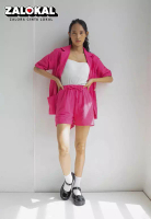 House of Cuff Houseofcuff Meadow Set in Pink Fuschia Setelan Blazer & Celana Pendek Linen