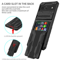 For Google Pixel 6 Pro Case Shockproof Armor With Card Slot Phone Cases for Pixel 6 6A Stand Bumper Silicone Back Cover