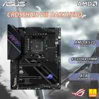 Used ASUS ROG CROSSHAIR VIII DARK HERO Motherboard AMD x570 Chipset 4×DDR4 128GB 4800 (overclocking) PCI-E 4.0 AM4 Motherboard
