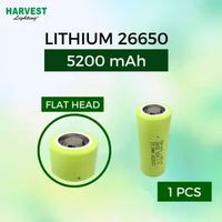 Harvest Lighting 3AL Baterai 26650 Lithium Ion 5200 mah Battery Rechargeable Real Capacity Flat 2665