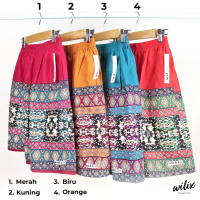 Celana Pendek Wanita Santai Corak Katun Bangkok AllSize - 46 cm