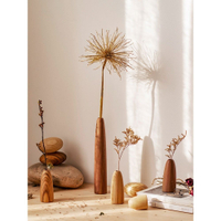 花器 實木花瓶花器擺件花插香插復古客廳餐桌裝飾手工木質工藝品