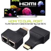 Banggood 1pcs HDMI To Dual RJ45 Female CAT5E CAT6 UTP LAN Ethernet 1080P HDMI Extender Converter Adapter For HDTV HDPC PS3 STB