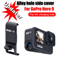 2021 new For GoPro 10 9 Battery Side Cover Lid Aluminium Alloy Easy Removable Type-C Charging Cover Port For GoPro Hero 9 Black