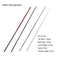 Pro Bomesh 1 Set M ML 2.1m 7FT 4 Section Xrays Wrapping Travel Fishing Rod Blank DIY Building Component Cane