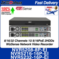 Dahua NVR5208-8P-EI NVR5216-16P-EI NVR5232-16P-EI 8/16/32CH 1U 8/16PoE 2HDD WizSense Network Video R