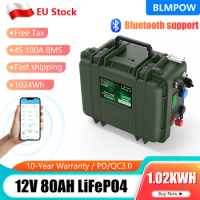 12V 80AH 100AH 120AH LiFePO4 Battery Pack 12.8V Lithium Solar Battery 4S 100A Bluetooth BMS Max 8 Parallel Grand A Cell For Boat