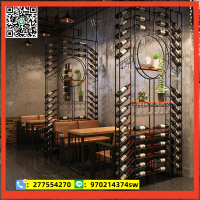鐵藝酒架工業風格酒吧裝飾屏風音樂餐廳卡座隔斷葡萄酒紅酒置物架