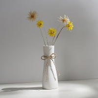 日系白陶瓷乾燥花花瓶小清新花插現代白色餐桌客廳家居裝飾品擺件