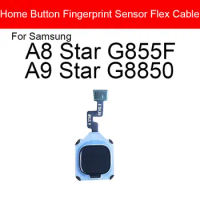 Black Home Button FingerPrint Flex Cable For Samsung Galaxy A8 A9 Star Fingerprint Touch Seneor Flex Ribbon Replacement Repair