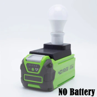 LED Work Light For GREENWORKS 40V Lithium Battery E27 Bulbs Powered Cordless Emergency Lamp Camping Lamp(NO Battery )