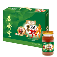 【華齊堂台中店】無糖元氣雙蔘*5盒+熬滴雞精*1盒