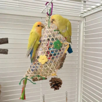 Parrot Bite Toys Climbing Foraging Bird Chewing Toy Colored Paper Shredder Bamboo Woven For Lovebirds,Cockatiels,Budgies