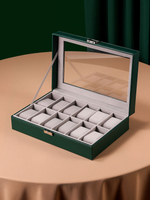 免運 優樂悅~新款透明玻璃蓋手表收納盒腕表首飾盒手表盒高檔表盒機械表展示盒 搖表器 展示盒