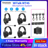 Saramonic WiTalk WT4S Microphone System Communication Wireless Headset Duplex Intercom Headsets for Marine Sport Coaches