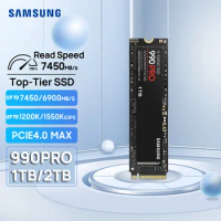 SAMSUNG 990 Pro SSD 1TB 2TB NVMe PCIe 4.0 Up 7450MB/s M.2 2280 Disk Drives for PS5 PlayStation5 Laptop Notebook Gaming Computer