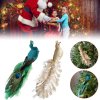 Peacock Peacock Feather Tree Decoration Figurine Bird Glitter Christmas Ornaments Ornaments Simulati
