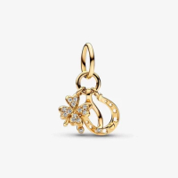 Lucky Clover, Wishbone &amp; Horseshoe Dangle Charm Fit Original Pandora Charms Bracelet Bangle Jewelry Making Berloque