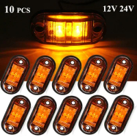 10pcs 12V 24V LED Side Marker Lights Parking lights Warning Tail Lamps Car Auto Lorry Trailer Light Amber Truck Accessories