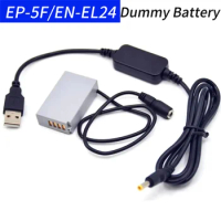 EN-EL24 Dummy Battery EP-5F DC Coupler USB to DC 5V Cable for Nikon 1 J5 1J5 Camera