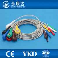 Din 1.5 ecg ekg cable 7lead IEC Snap for patient monitor