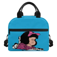 FORUDESIGNS Thermal Lunch Bags for Children Mafalda Graphic Printing Portable Fridge Thermal Bag Utility Camping Travel