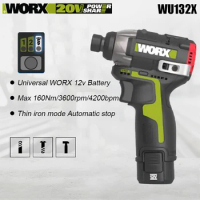Worx WU132X Wireless Impact Screwdriver Brushless 160Nm 2 Speed Adjustable and 1 Smart Gear Auto Stop Univeral WORX 12v Battery