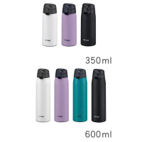 【中港虎牌】(抗菌加工)彈蓋型保溫杯-350+600mL *2支組合-(曜岩黑-350mL)+(紫丁香-600mL)