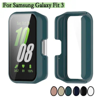 2-in-1 Protective Case For Samsung Galaxy Fit 3 With Screen Tempered Glass Protector Watch Protection Cover With Film