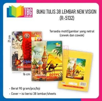 5 PCS BUKU TULIS 38 LEMBAR VISION / BUKU TULIS NEW VISION / BUKU CATATAN NEW VISION R-5132