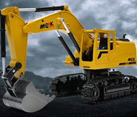 挖掘機玩具 控無線電動合金挖掘機挖土機仿真工程鏟車模型兒童充電玩具
