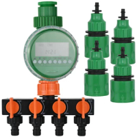 KESLA Garden Water Timer w/ 1/2/4-Way Hose Splitter Automatic Watering Drip Irrigation Controller Adapter 4/7 8/11 16mm 3/4 Hose