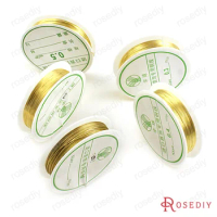 Wholesale a coil 0.2mm 0.3mm 0.4mm 0.5mm 0.6mm Gold color Copper Wire Diy Jewelry Findings (JM4710)