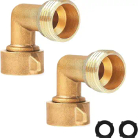 1000sets 90 Degree Garden Hose Elbow Connectors 3/4" Brass Hose Elbow with Washers Hose Adapter for RV Water Hookups Wholesale