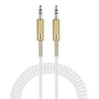 OFC Replacement Spring Coiled Aux 3.5mm Cable Extension Cord For Philips DCM2055 DCM2020 DCM230/37 DCM3060 DCM713 Speaker