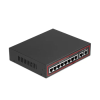 TLT-TECH Industrial 8 Port 100M POE Switch + 2 Port 1000M Network POE Network Switch For CCTV System