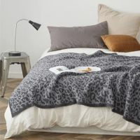 Retro Zebra Stripe Knitted Blankets Gray Cozy Microfiber Downy Classic Bed Sofa Casual TV Lovely Leopard Print Throw Blanket