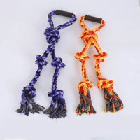 Pet Dog Rope Toys With Handle Bite Resistant Wear-resistant Tug Of War Rope Teeth Cleaning Toy Pet Supplies For Aggressive Chewe