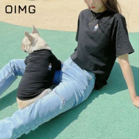 OIMG Summer Pet T-shirt Korean Edition Dog Parent-child Cartoon Bear Cotton Teddy Bichon Garfield Short Sleeve Small Dog Clothes