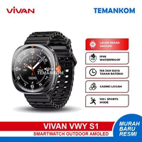Vivan VWY S1 Smartwatch AMOLED smart watch jam pintar murah cowok cewek cocok GARANSI RESMI Black
