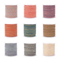 20m/roll 4-Ply Cotton Macrame Cord 1.5mm Handmade Twine String Rope with Gold Wire for Home Decor Gift Packing DIY Crafts